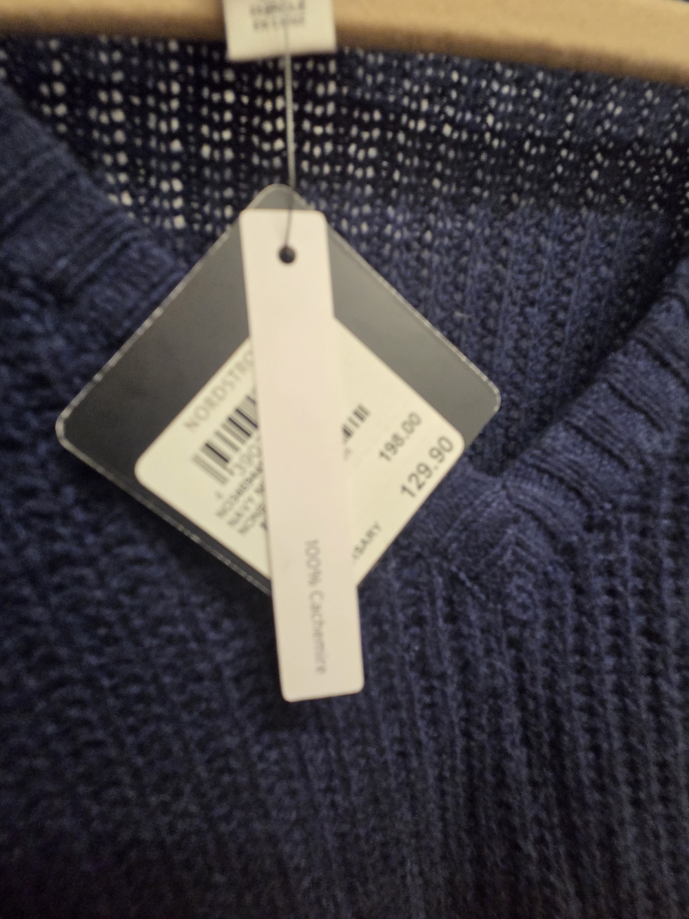 Halogen Cashmere V-Neck Cozy Knit Women's Sweater Ponch - Blue - Picture 5 of 9